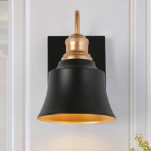 Aphrocallistes 1-Light Modern Black and Gold Bell Wall Sconces