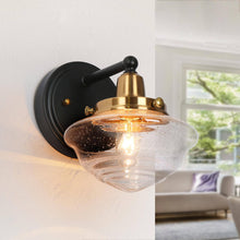 Gnetophyta 1-Light Black and Gold Vanity Light