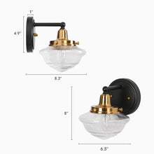 Gnetophyta 1-Light Black and Gold Vanity Light