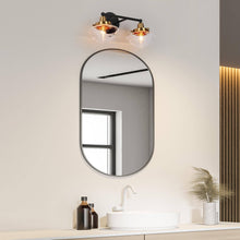 Gnetophyta 2-Light Black and Brass Vanity Light