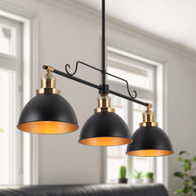 Despotes 3-Light 34.5-in Black&Gold Modern Linear Kitchen Island Light