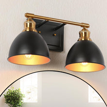 Despotes 2-Light Black and Brass Vanity Light