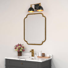 Despotes 2-Light Black and Brass Vanity Light