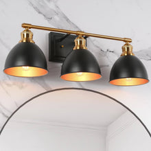 Despotes 3-Light Black and Brass Vanity Light