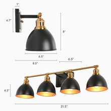 Despotes 4-Light Black and Brass Vanity Light