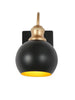 Burdock 1-Light Modern Black and Gold Dome Wall Sconces