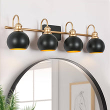 Burdock 4-Light Black and Gold Vanity Light