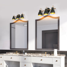 Pleiadetanican 3-Light Black and Gold Vanity Light