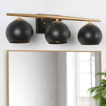 Kisiotlo 3-Light Black and Gold Vanity Light