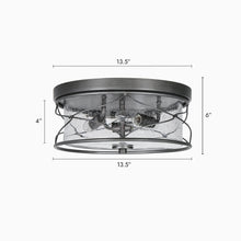 Jessamine 3-Light Small Black Flush-Mount Light