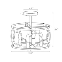 Dendrophylax 4-Light Mini Black Semi-Flush-Mount Light