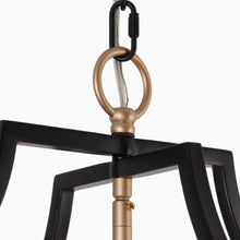 Vicuna 6-Light 14.5" Modern Black Chandelier, Hollow Frame Lantern