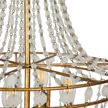 Chasoling 4-Light 16" Coastal Gold Chandelier, Crystal Beads