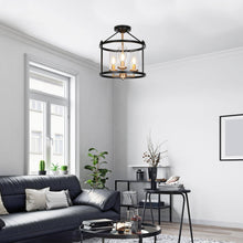 Sophiakos 3-Light Small Black Semi-Flush-Mount Light