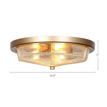 Bloodroot 3-Light Small Gold Flush-Mount Light