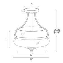 Radishment 3-Light Small Black Semi-Flush-Mount Light