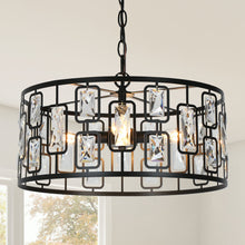 Akinaeet 4-Light Small Black Crystal Chandelier