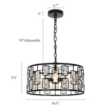 Akinaeet 4-Light Small Black Crystal Chandelier