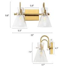 Itpicanaple 2-Light Brass Vanity Light