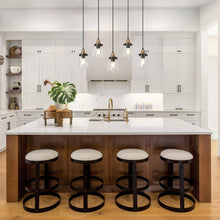 Curoenon 5-Light 32-in Black Modern Cluster Kitchen Island Light