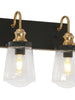 Curoenon 2-Light Black and Brass Vanity Light