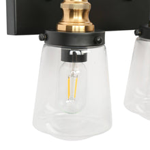 Curoenon 2-Light Black and Brass Vanity Light