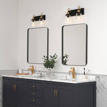 Curoenon 2-Light Black and Brass Vanity Light