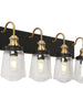 Curoenon 2-Light Black and Brass Vanity Light