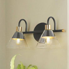 Moolidish 2-Light Black and Brass Vanity Light