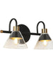 Moolidish 2-Light Black and Brass Vanity Light