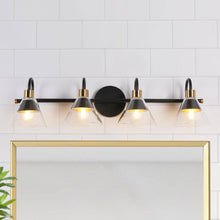 Moolidish 4-Light Black and Brass Vanity Light