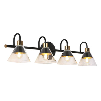 Moolidish 4-Light Black and Brass Vanity Light