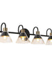 Moolidish 4-Light Black and Brass Vanity Light