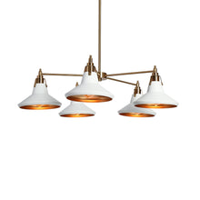 Tencanonia 5-Light 33" Modern White and Gold Chandelier