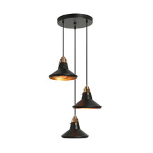 Tencanonia 3-Light 17" Modern Black Chandelier, Cluster