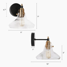 Plrhsbtic 1-Light Modern Black and Gold Seeded Glass Wall Sconce