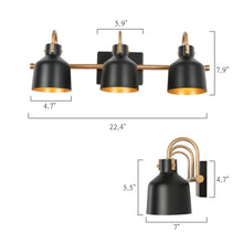 Bladderpod 3-Light Black and Gold Vanity Light