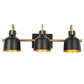 Bladderpod 3-Light Black and Gold Vanity Light