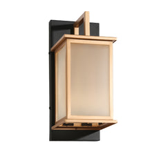 Roigomok 13"H 1-Light Black and Gold Outdoor Wall Light (Frosted Glass)