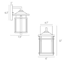 Miyiorilusd 12"H 1-Light Black and Gold Outdoor Wall Light