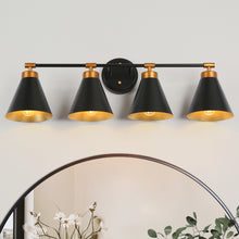 Tourmaline 4-Light Black and Brass Vanity Light