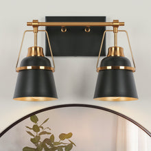 Alstroemeria 2-Light Black and Brass Vanity Light