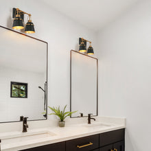 Alstroemeria 2-Light Black and Brass Vanity Light