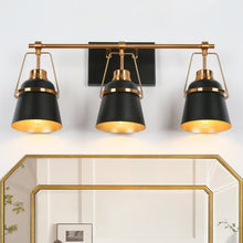 Alstroemeria 3-Light Black and Brass Vanity Light