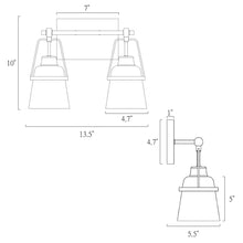 Alstroemeria 2-Light White and Brass Vanity Light