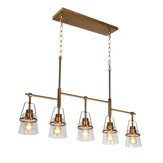 Dendrophyllia 5-Light 37.4-in Brass Modern Linear Kitchen Island Light