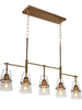 Dendrophyllia 5-Light 37.4-in Brass Modern Linear Kitchen Island Light