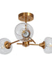 Resplandor 3-Light Small Gold Semi-Flush-Mount Light