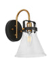 Xylophonist 1-Light Black and Gold Vanity Light