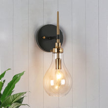 Luxitemin 1-Light Black and Gold Wall Sconce